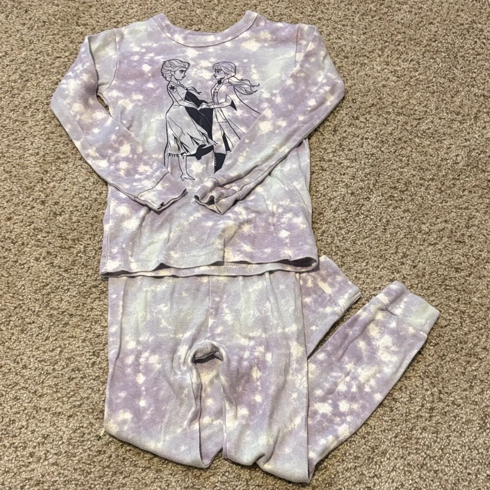 Gap Kids + Disney Frozen Tie Dye 100% Organic Cotton Pajamas Size 5 | Princess